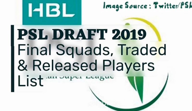PSL 4 (2019) : Final Squads, List of Traded & Released Players