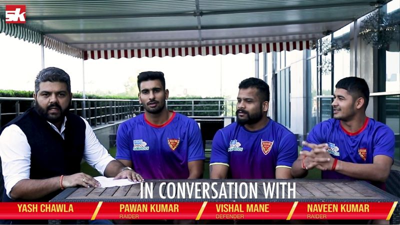 Dabang Delhi's Vishal Mane & Pawan Kumar welcomed Naveen Kumar in the team with 'Methi Ka Laddu'