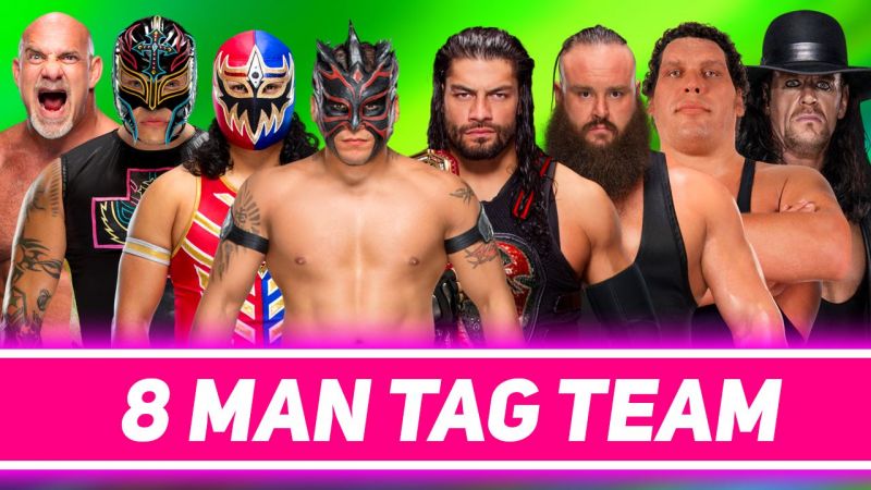 WWE: Roman Reigns, The Undertaker, Braun Strowman & Andre The Giant vs Bill Goldberg, Rey Mysterio, Kalisto & Gran Metalik - 8 Man Tag Team Match (WWE 2K19)