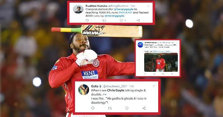 IPL 2019: KKIP vs RR, Twitter goes berserk as Chris Gayle completes 4000 runs in IPL