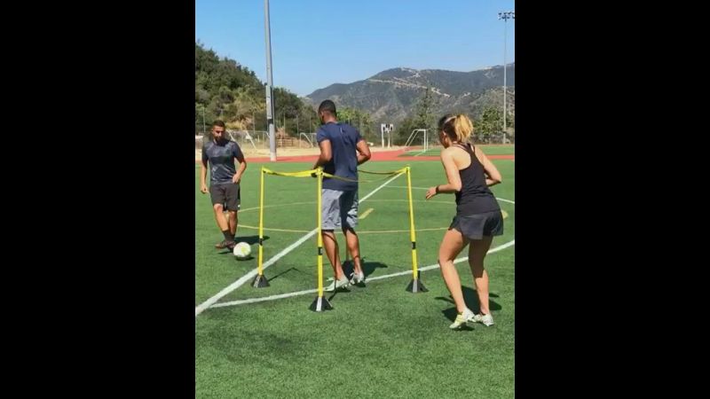 Football Skills Featuring Former LA Galaxy's Tristan Bowen And Former Sky Blue FC's Shawna Gordon