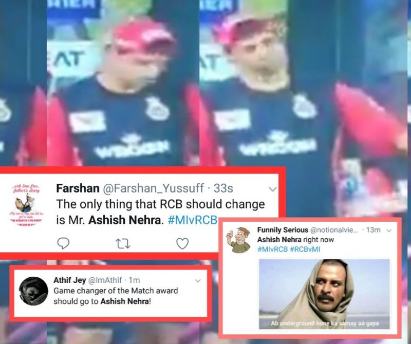 Watch Video - Twitter brutally roasts Ashish Nehra as he instructs Kohli to give 19th over to Pawan Negi | MI vs RCB