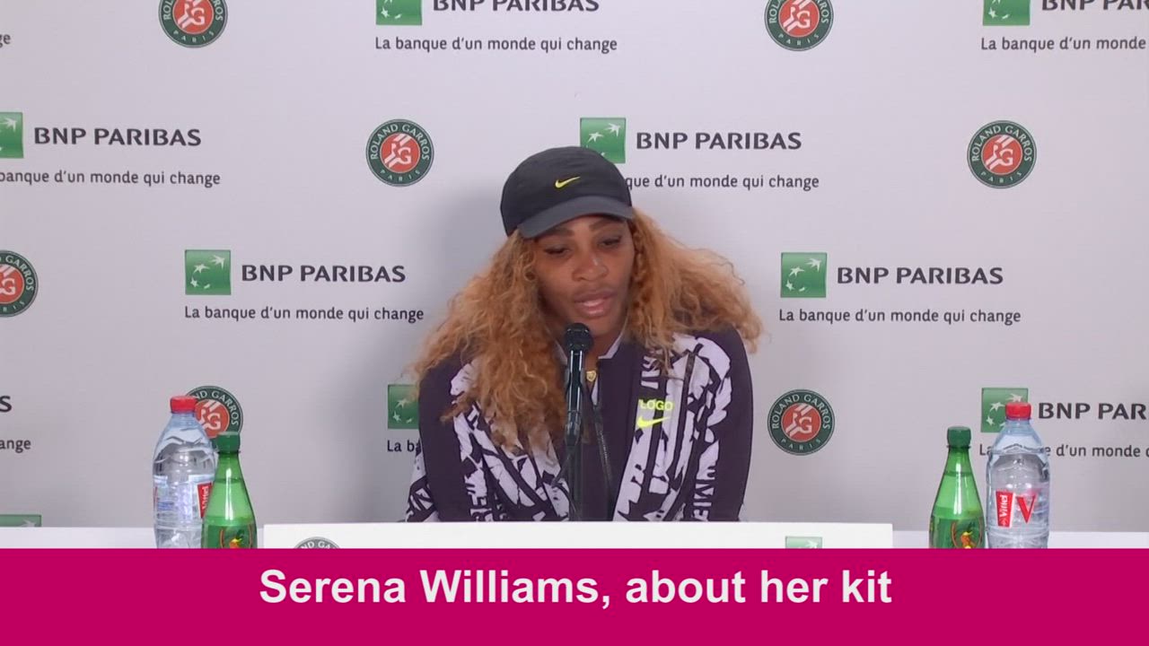 Reaction from Serena Williams after her opening round win at Roland Garros