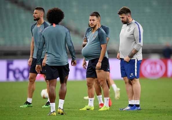 Chelsea training ahead of Europa League final match against Arsenal