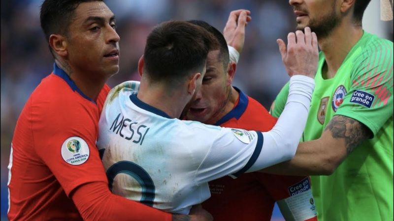 Lionel Messi's Scandalous Red Card After Gary Medel's Headbutt At Copa America 2019