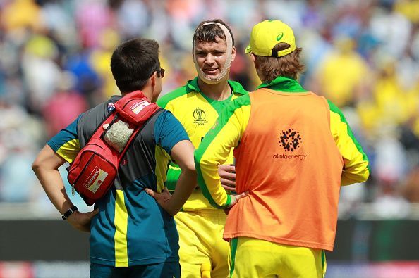World Cup 2019: Archer's brutal bouncer knocks off Carey's helmet and draws blood