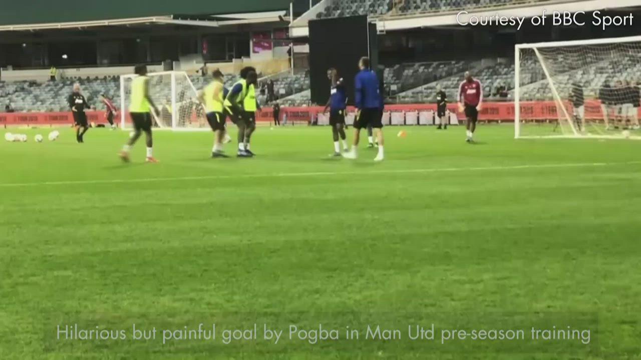 Pogba's Hilarious but painful goal in Man Utd pre-season training