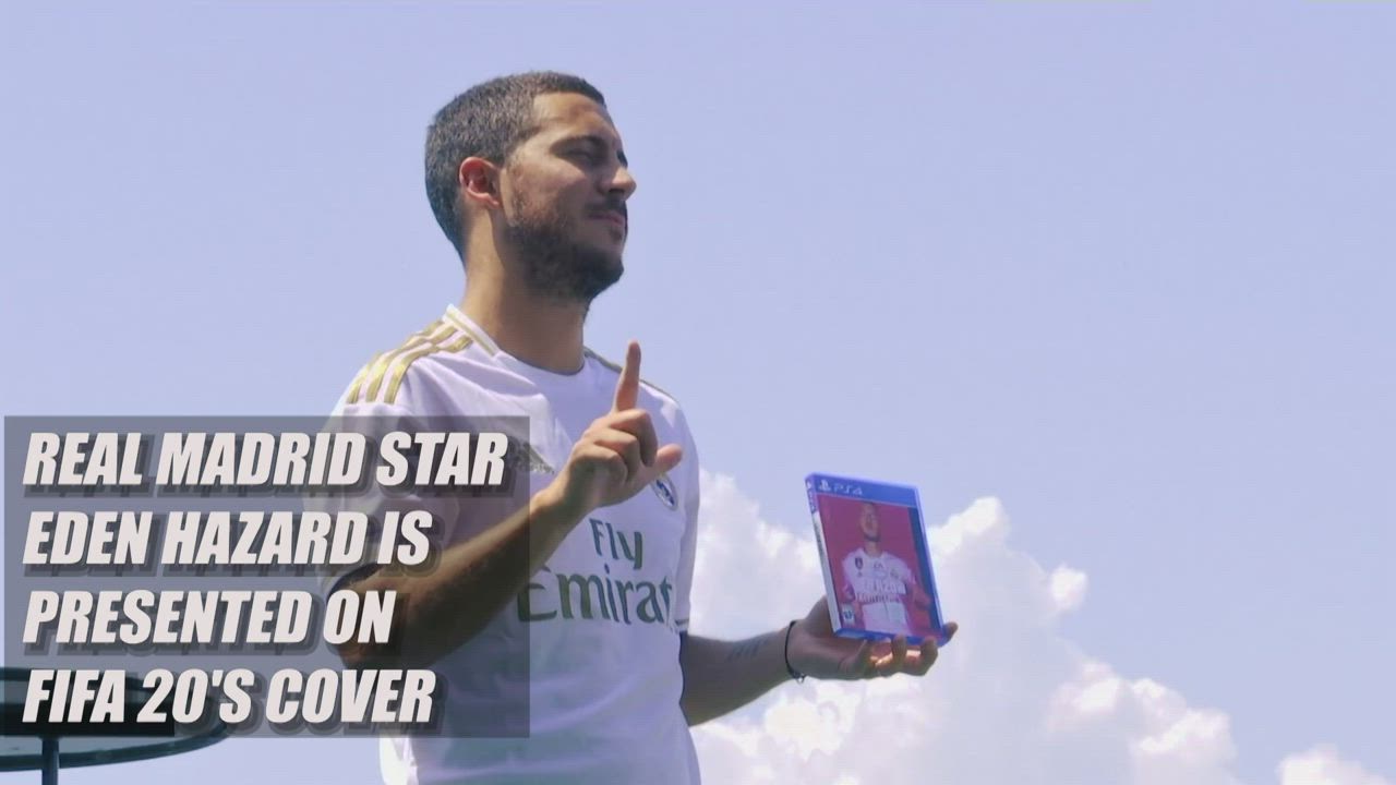 Real Madrid star Eden Hazard is presented on FIFA 20's cover
