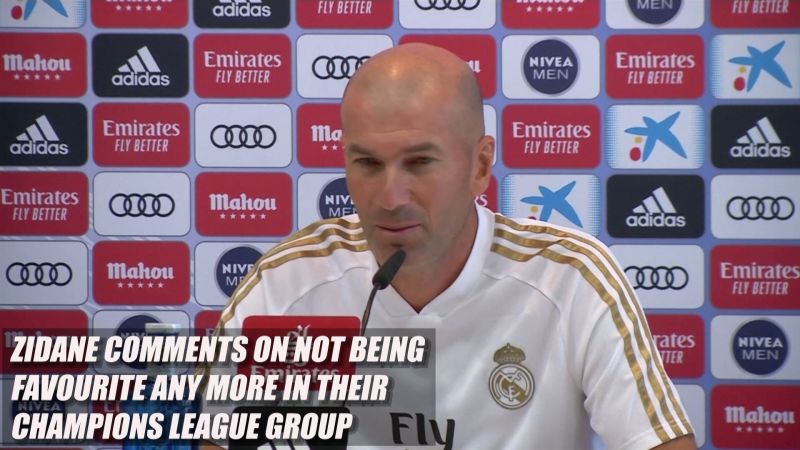 Zidane comments on not being favourite any more in their Champions League group