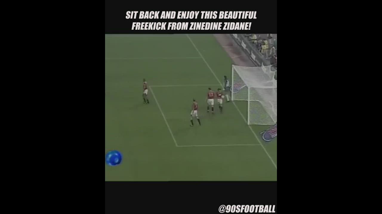 Here's Zinedine Zidane scoring a beautiful free-kick