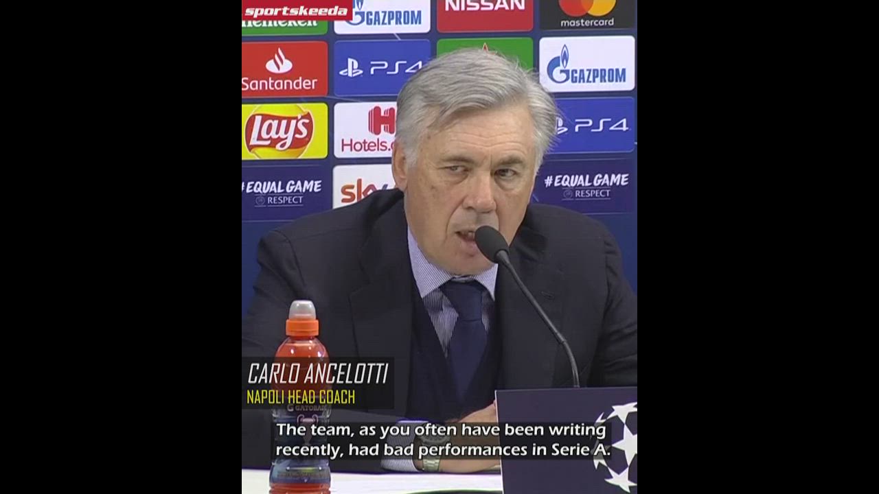 Napoli's Ancelotti reaction prior to sacking. Wait for the end....