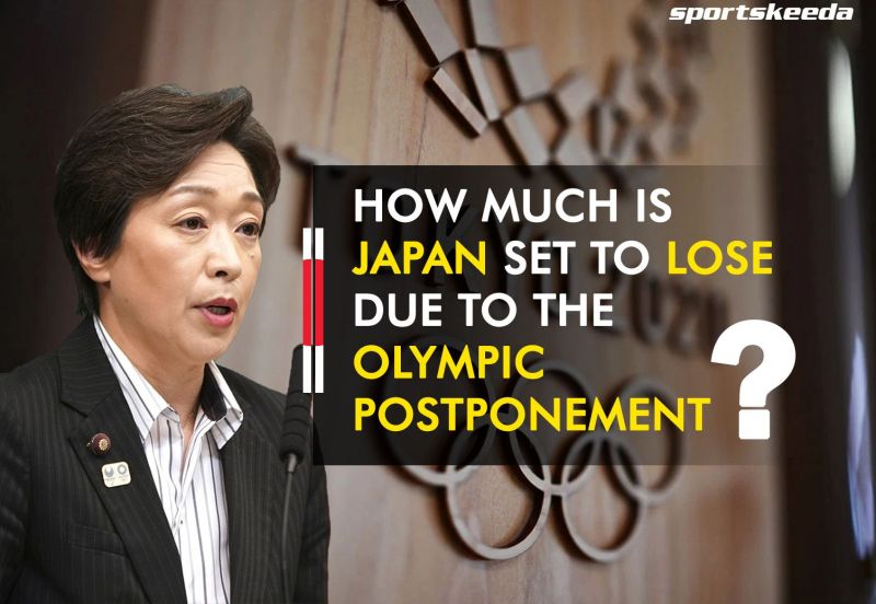 How much is Japan set to lose due to the Olympic postponement?